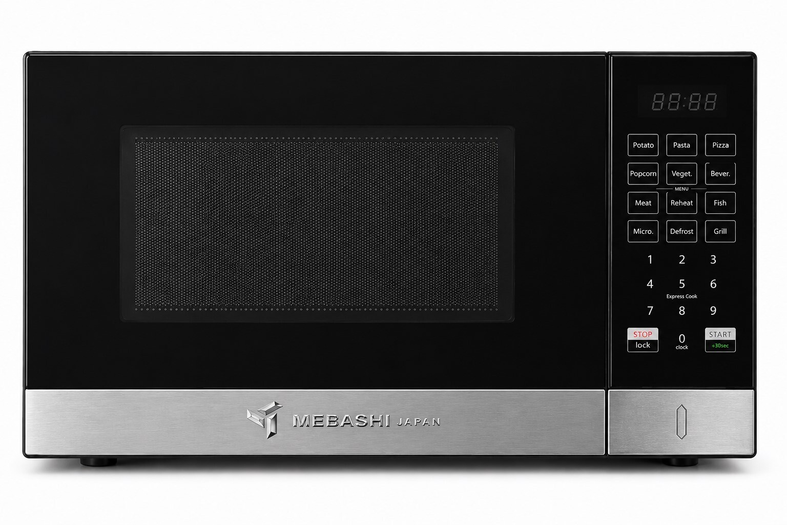 مایکروفر مباشی ژاپن مدل ME-MW4200 با ظرفیت ۴۲ لیتر و طراحی مدرن در این تصویر نمایش داده شده است.