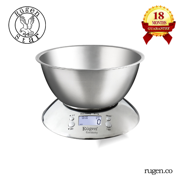ترازو دیجیتال آشپزخانه RUEGEN RU-5010 دقیق و مقاوم با نمایشگر LCD