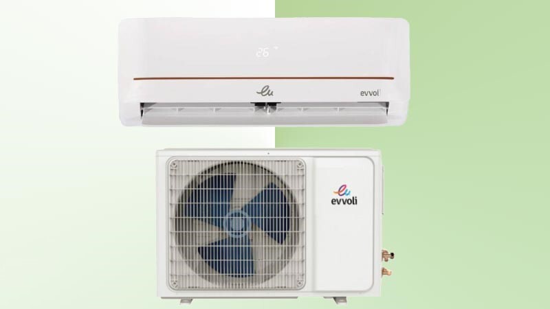  کولر گازی 24000 ایوولی سری گلدن کانورتر مدل EVCIS-24K-MD-1s با ظرفیت بالا و عملکرد دوگانه سرمایش و گرمایش 